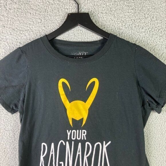 Marvel Thor Ragnarok Now Juniors T-Shirt Size Large Graphic Tee Black Short - Picture 3 of 9